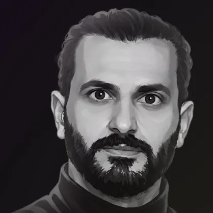 Stylized digital portrait of Dr. Khaled Jassem